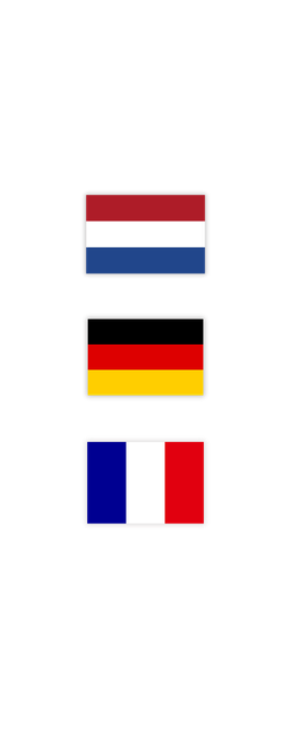 Flaggen der Niederlande, Deutschlands und Frankreichs als Beispiel für EU-Serverstandorte im Praxisbeispiel zur AGG Nr. 45